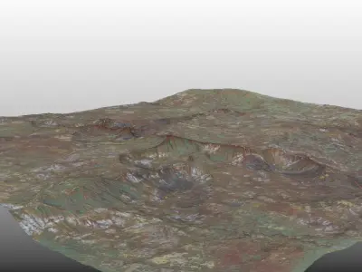 PBR Alien DESERT Valley modular Landscape Low-poly 3D model Low-poly 3D model