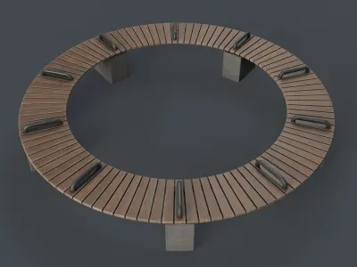 Modern Outdoor Bench 106 PBR Game Ready Low-poly 3D model