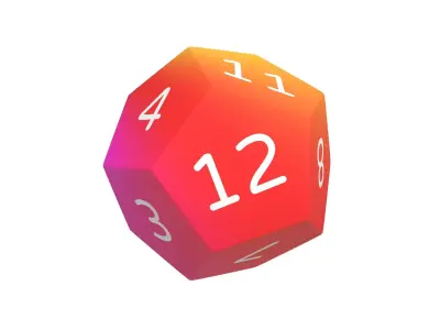 D12 Dice V1 011 Low-poly 3D model