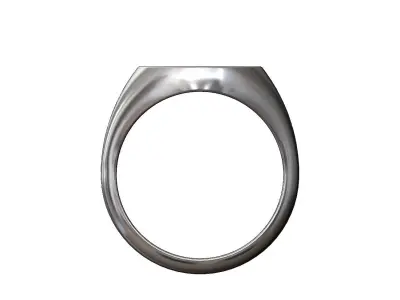 Round signet ring with gothic ornament N01 3D print model