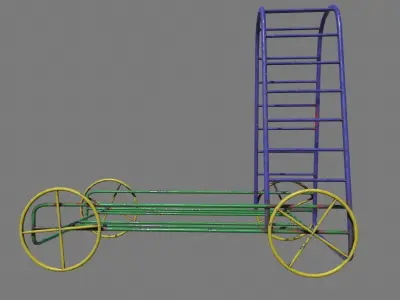 Old Climber On Wheels Low-poly 3D model