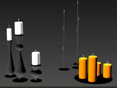 Candle 3D models Low-poly 3D model