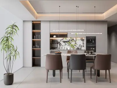 Dining room Dining interior Dining table 50 3D model