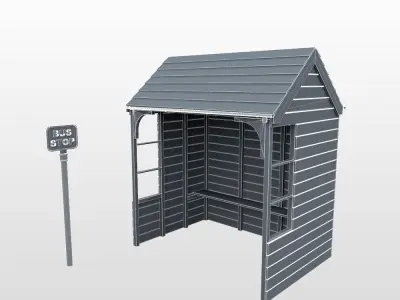 Rural Bus Shelter 3D model