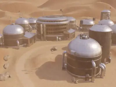 Desert Settlement 3D model