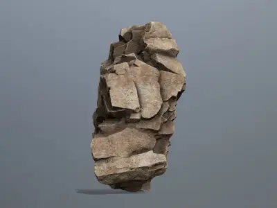 Stone rock Low-poly 3D model 2