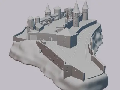 Kamianets Podilskiy Fortress printable high-poly  3d model  3D print model