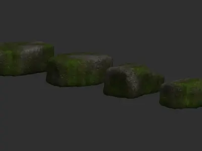 Cave Platform 3 - Moss 1 Low-poly 3D model