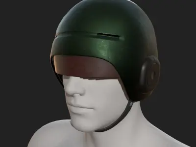 Helmet scifi military combat fantasy futuristic  Low-poly 3D model