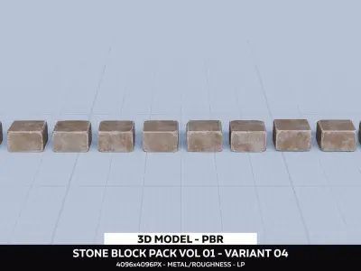 Stone Block Pack Vol 01 - Variant 04 Low-poly 3D model