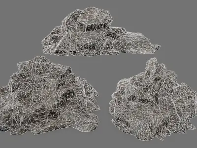 Rock Set Low-poly 3D model 24