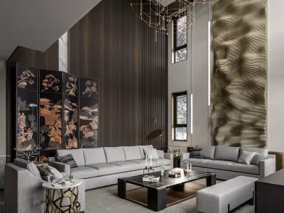     villa interior scenes 3D model