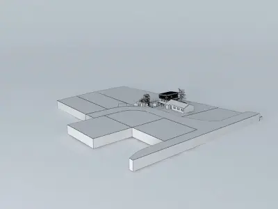 Detached house 120m2 monnomur and wood frame Free 3D model