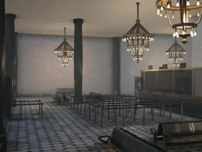 Modern City Downtown with Interiors Megapack Low-poly 3D model