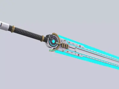 Scifi greatsword Low-poly 3D model