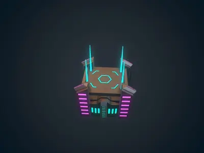 Sci-fi Building - 09 Low-poly 3D model