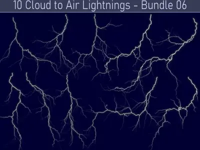 Realistic Lightnings Bundle 06 - 10 pack CA
