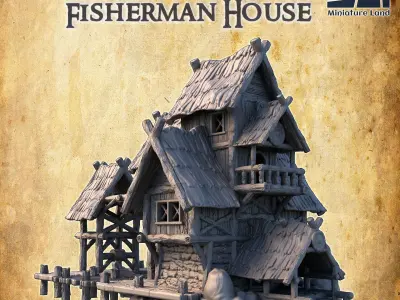 Viking Fisherman House Tabletop Terrain 28 MM 3D print model