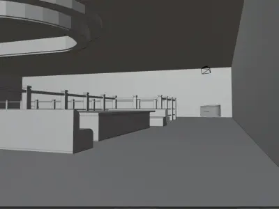 lowpoly baar room with neon lights Low-poly 3D model