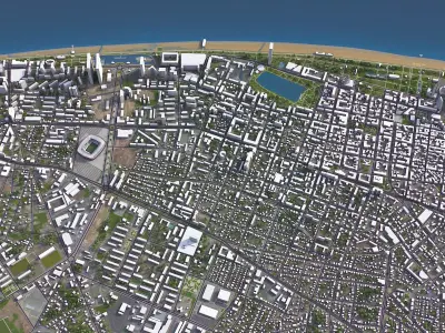 Batumi - City 3D Model Low-poly 3D model
