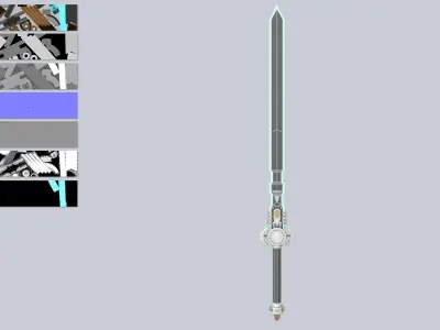 Scifi sword Low-poly 3D model