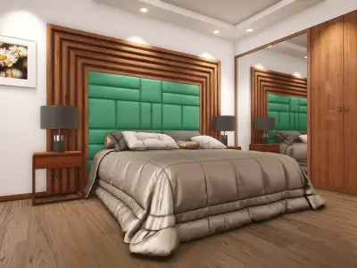 HQ Modern Hotel Room Low-poly 3D model