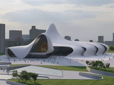 Heydar aliyev center Low-poly 3D model