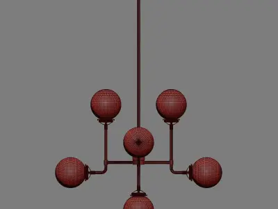 RH Bistro Globe Clear Glass 8-Light 3D model