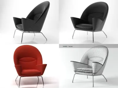 CH468 four different chairs 3D model