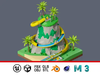 land 2A Low-poly 3D model