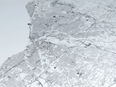 Cleveland Road Network and Streets 3D model