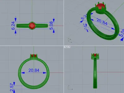 Single Diamond Ring 3D print model