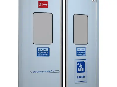  Surgery Double Doors Low-poly 3D model