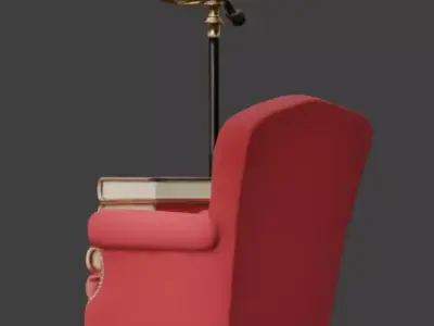 Tiny Library Corner 3D Model v02 Low-poly 3D model