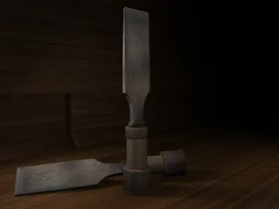 old chisel with texture 3D model
