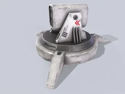 Scifi advance turret Low-poly 3D model get