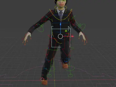 3d designing man in suit 3D model