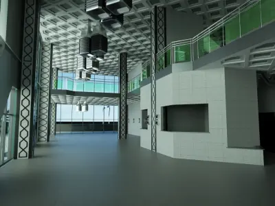 Skyscraper tall building with roof 3D model