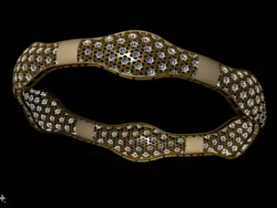 1191 Petal Ripple Bangle 9gm 3D print model