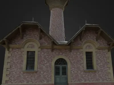 Old Hungarian Water Tower Low-poly 3D model