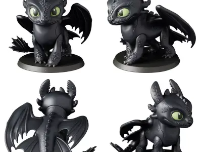 STL printable - How to Train your Dragon - textured GLBs  3D print model