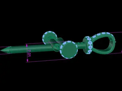 Large Size Diamond Nail Cross Pendant 3D print model