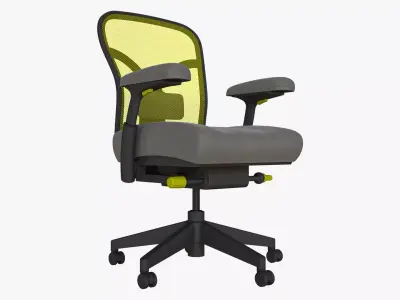 Low Back Ergonomic Office Chair Leather 3D model