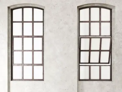 Loft windows Low-poly 3D model