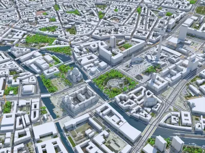 Berlin Downtown Germany Low-poly 3D model