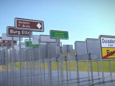 Austauschbare Verkerszeichen Low-poly 3D model