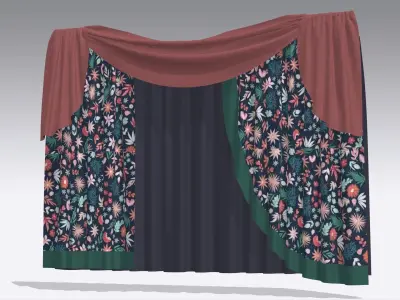 Curtain Low-poly 3D model