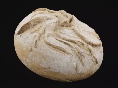 No Knead Bread Low-poly 3D model