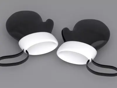 christmas hand gloves Black 3D model