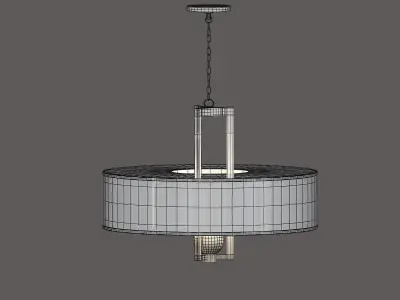 John Richard Polished Nickel and Crystal Sphere Chandelier 3D model